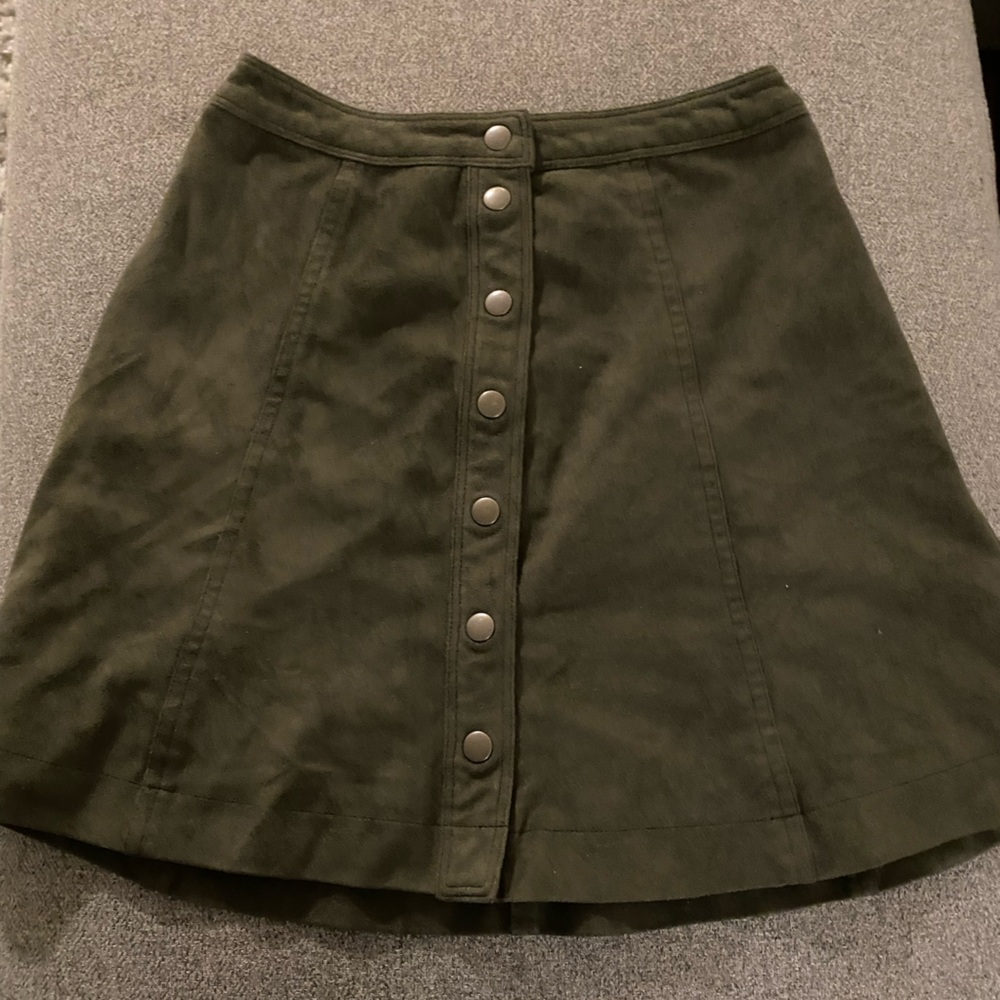 ABERCROMBIE SUEDE BUTTON FRONT SKIRT